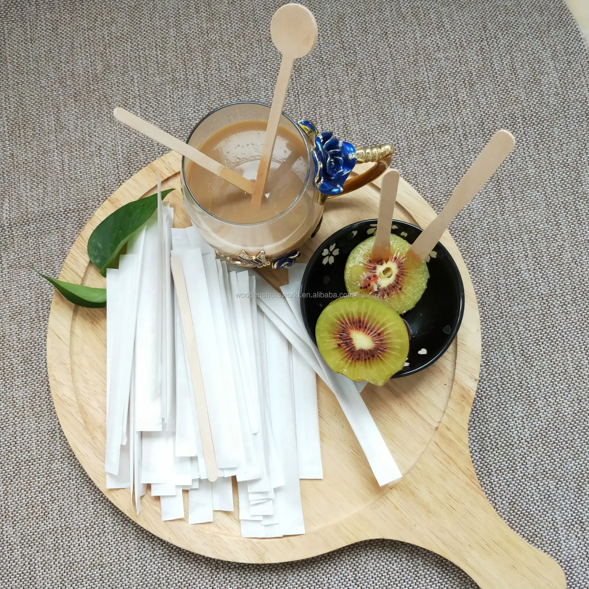 disposable wooden fruit fork 85mm  desert  and fruit fork/party cake fork