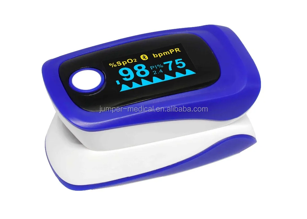 Handheld Portable Digital Blood Oxygen Fingertip Pulse Oximeter with wireless app