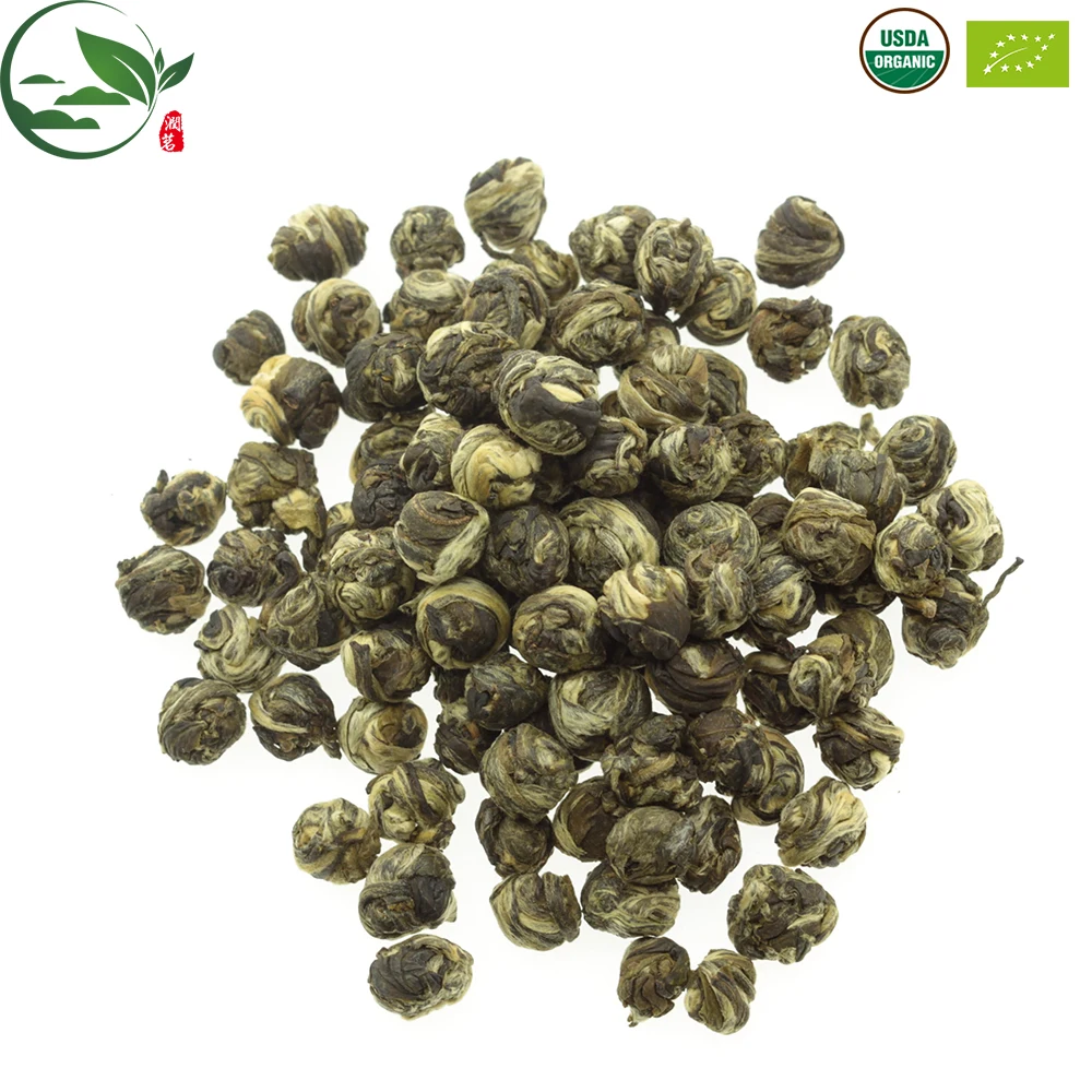 China Chinese Fujian Best Pure Loose Jasmine Sunflower Black White Scented Dragon Pearl Green Tea Ball Organic Jasmine Tea