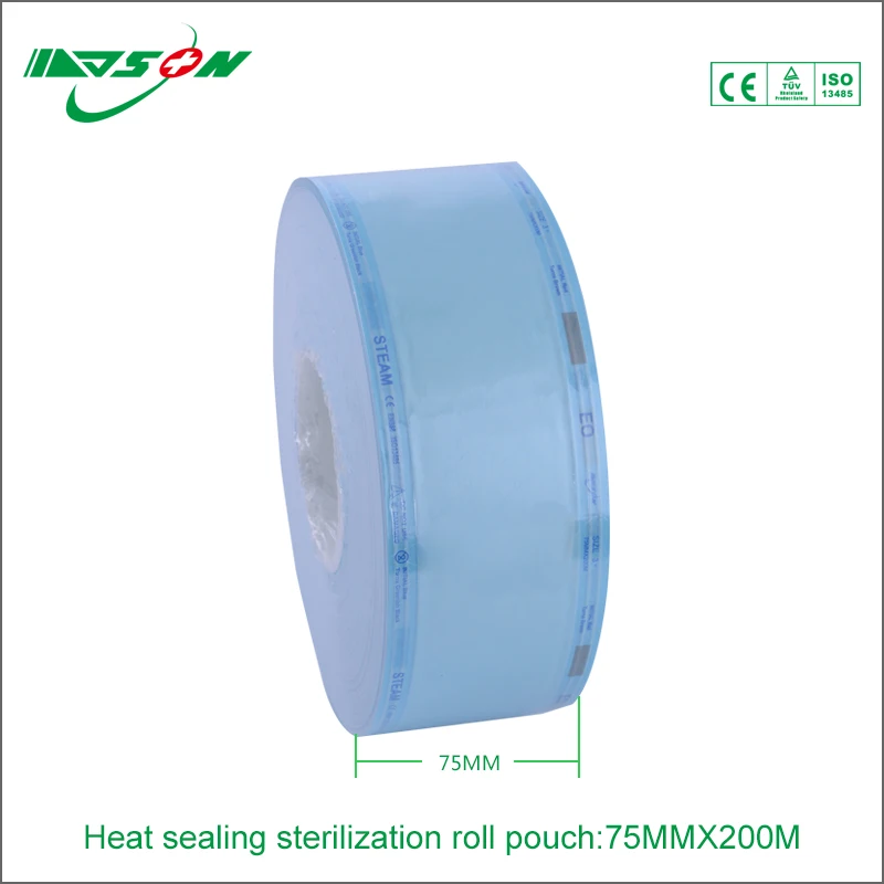 
Medical catheters disposable sterilization flat reel plastic paper packaging pouch 