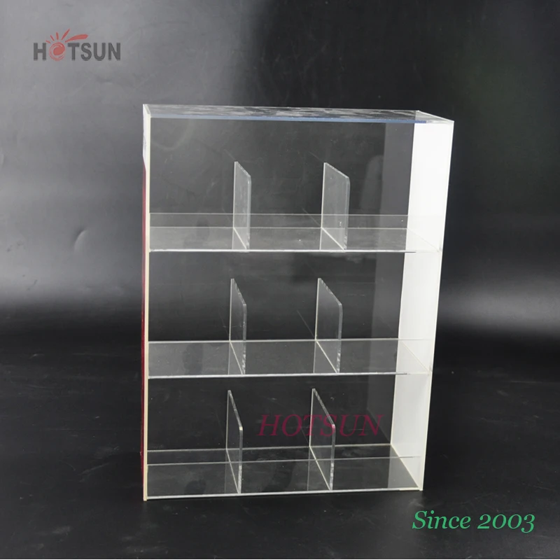 3 Tiers Mobile Phone Accessory Display Stand Back Open Clear Acrylic Cell Phone Accessories Display