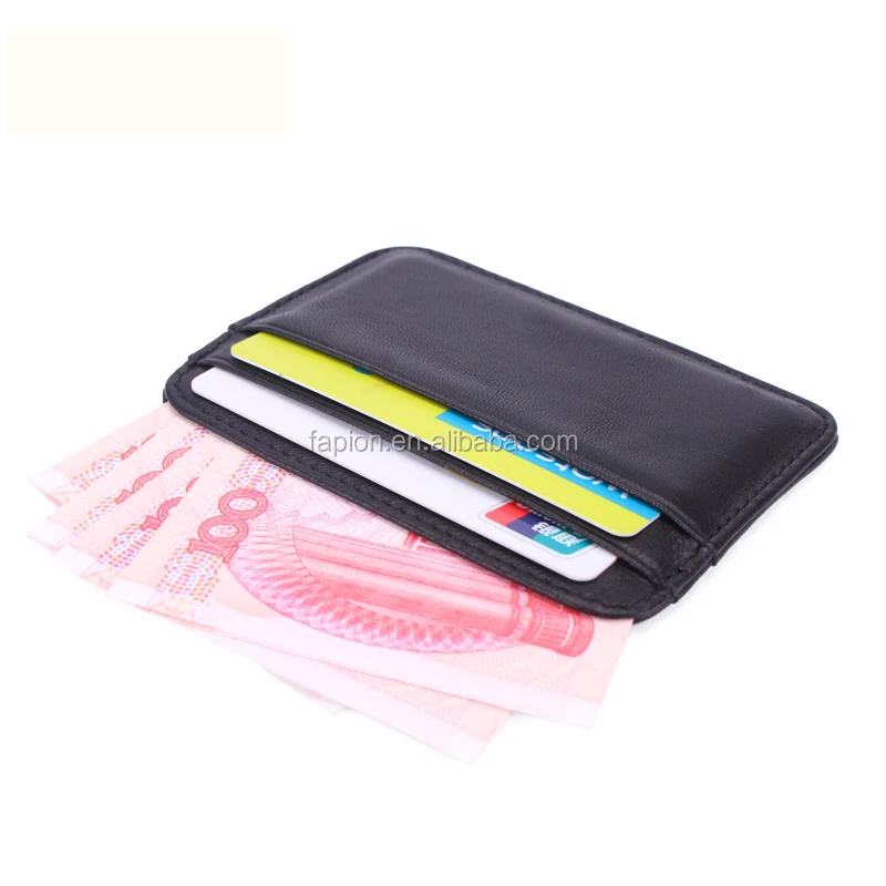 
RFID Front Pocket Wallet Minimalist Slim Saffiano Leather Card holder 