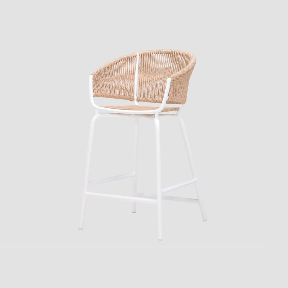 Современный роскошный алюминиевый плетеный стул из ротанга и тикового дерева для ресторанов и отелей