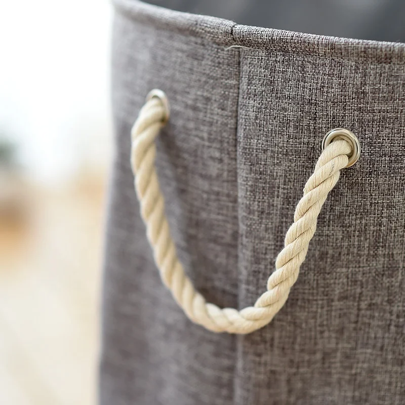 Custom Cotton&Linen Beam Port Storage Bag Large Capacity Dirty Clothes Storage Basket Laundry Baskets Washing Hamper