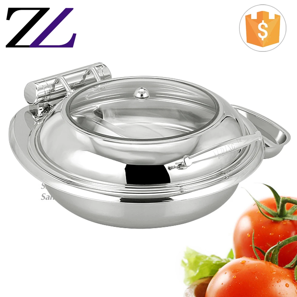 5 star hotel kitchen equipment buffet induction cooker with GN pan luxury glass lid chafing dish price in dubai