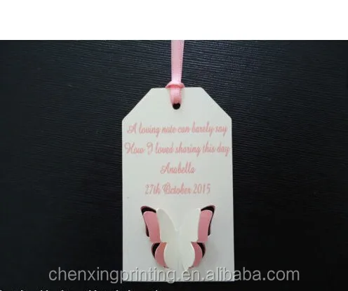 
Personalised Christening Bomboniere 2 Butterfly Cut Tag 
