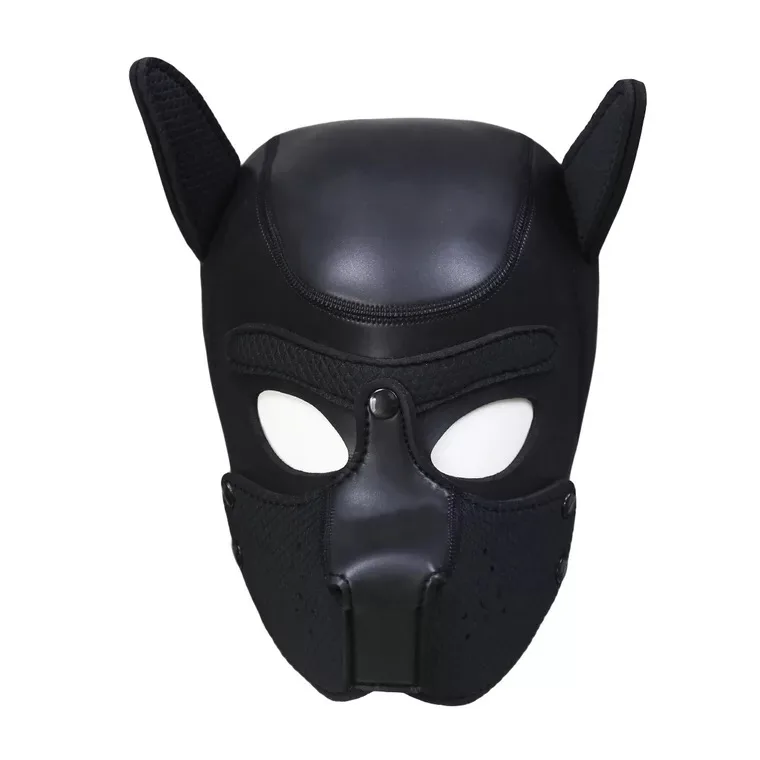Fashion Padded Latex Rubber Role Play Dog Mask Puppy Cosplay Full Head with Ears 4 Color