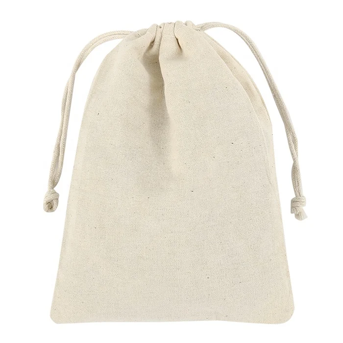 Handmade Cotton Linen Drawstring Bag Reusable Shopping Bag Small Coin Travel Storage Small Christmas Gift Pouch