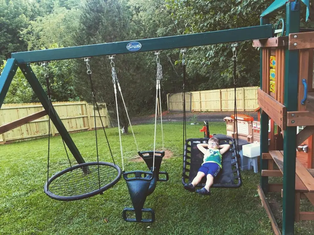 Indoor/Outdoor Round Net Baby Swing for Swing Set Backyard Playroom Hammock Chair Swing