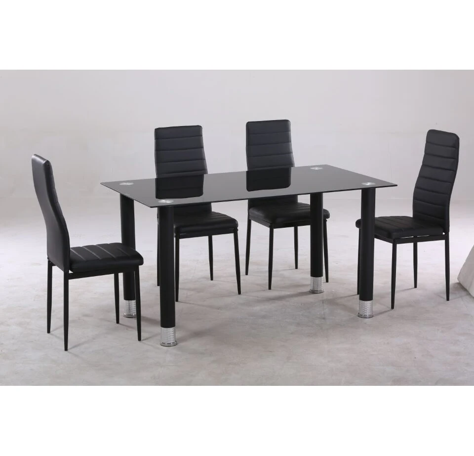 
Modern Furniture Glass Kitchen Dining Dinette Top Dining Set 6 Person 
