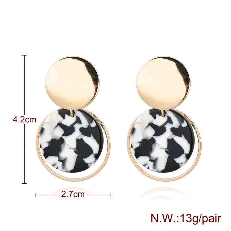 
Handmade Original Design Candy Color Plastic Acetate Board Earrings Bright Color Fashion Simple Stud Earrings 