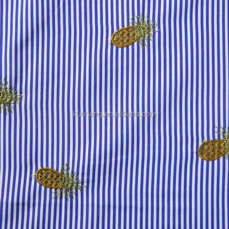 С принтом ананаса лайкра нейлон спандекс 100% полиэстер голубой полосой ткани