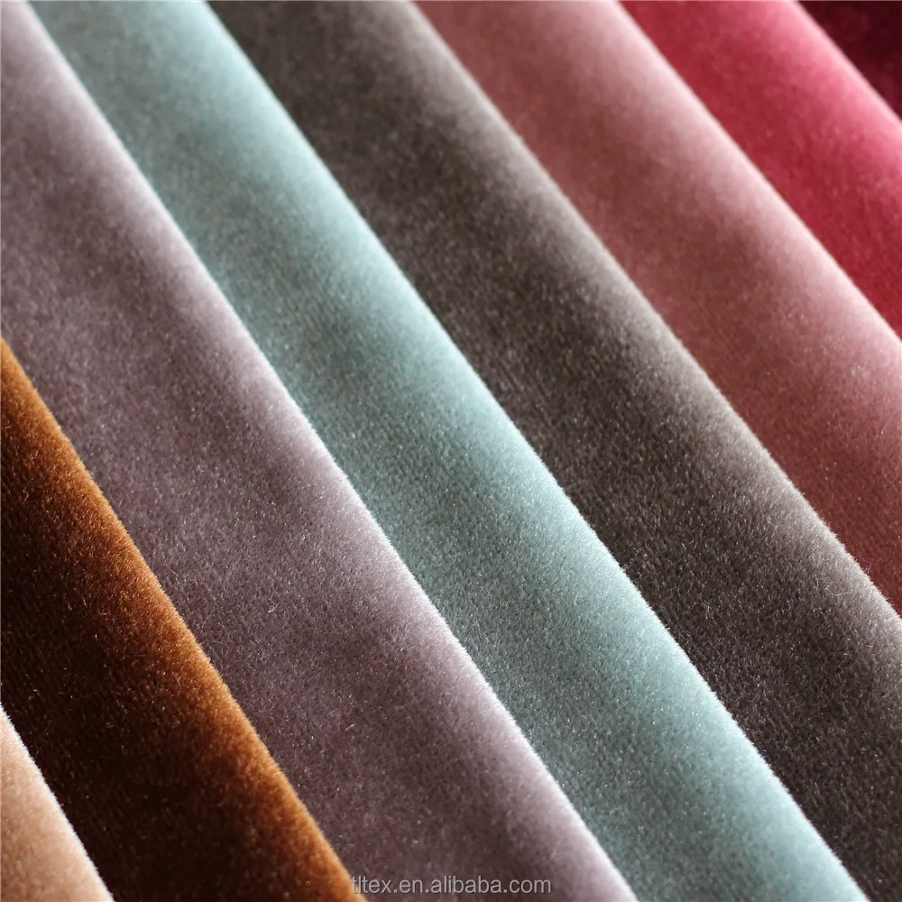Chinese Korea mode shinny velvet fabric warp knitted by high speed Karl Mayer machine polyester velvet