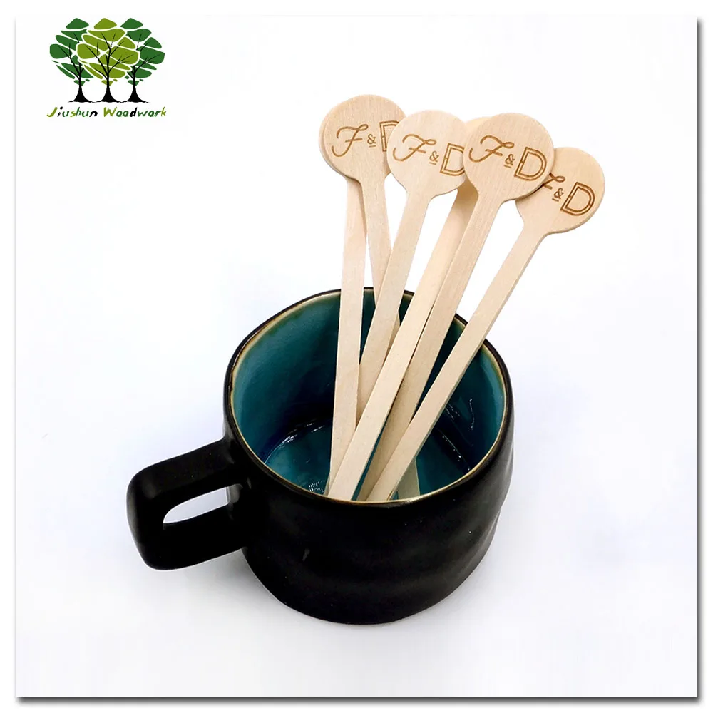 wooden coffee stir stick round top