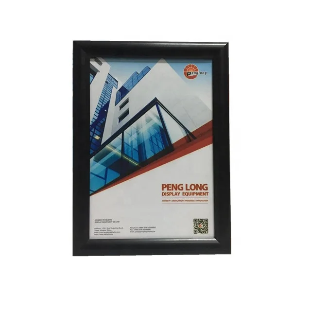 Black color mitred corner wall mounted snap poster frame 27x40 inches