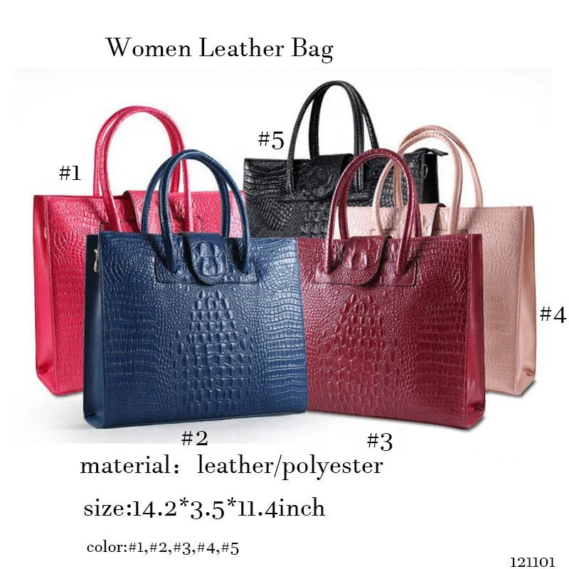 
Wholesale Fashion Crocodile Lady Handbag Real Leather Women Bag Solid Ladies Handbags 