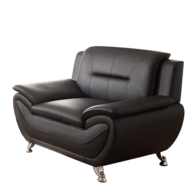 Fashion personalized black sofa furniture couch living room furniture leather sofa