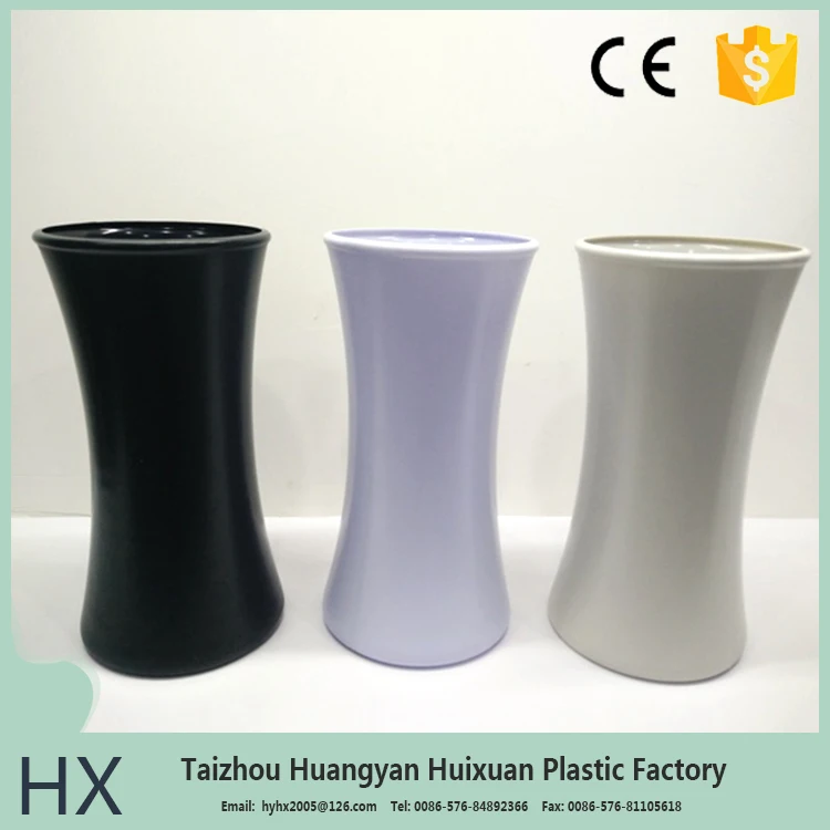 Garden decor cheap stackable flowerpot black garden plant flower planter pot decorative plastic flowerpot