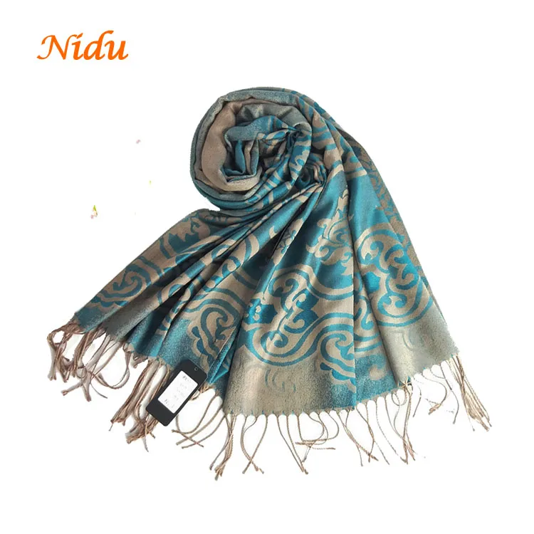 Factory promotional jacquard floral pashmina scarf cheap shalws women low MOQ