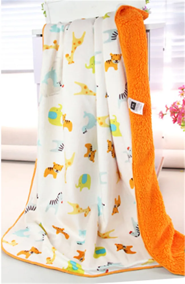 Amazon Best Selling Soft and Comfortable Cute Cartoon Print Flannel Baby Blanket