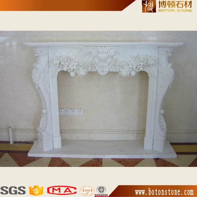 Yunfu China marble bioethanol fireplace with flower pattern