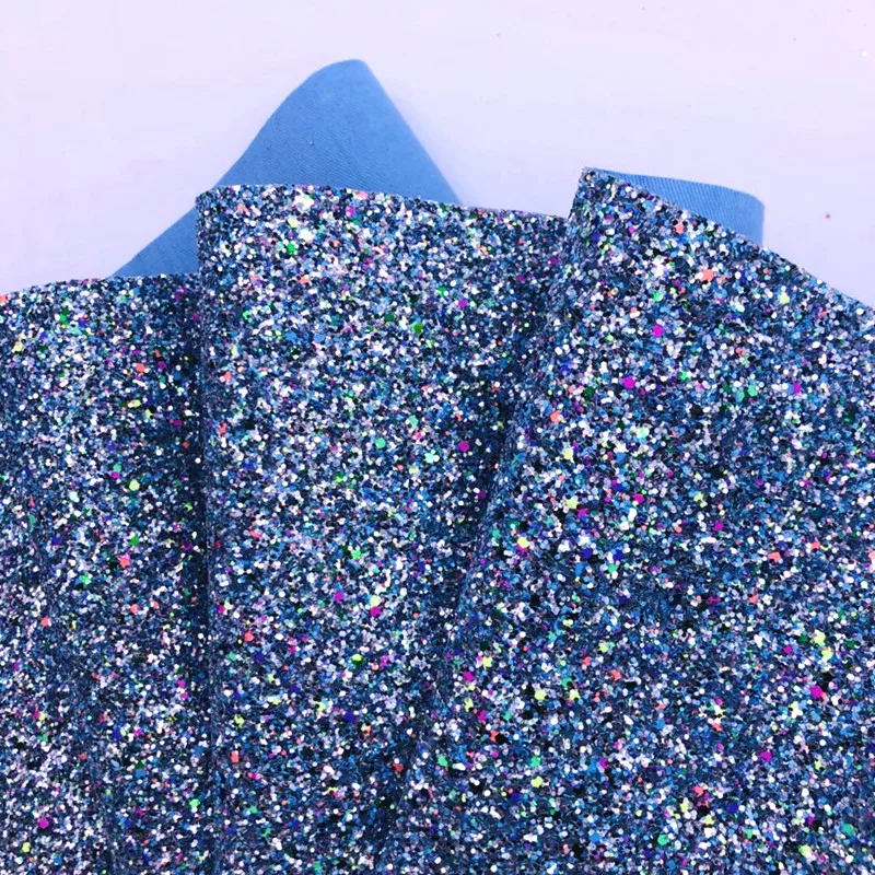 (BY4056) Sparkly Mixed Colors Chunky Glitter Leather Fabric For Making Evening Bags