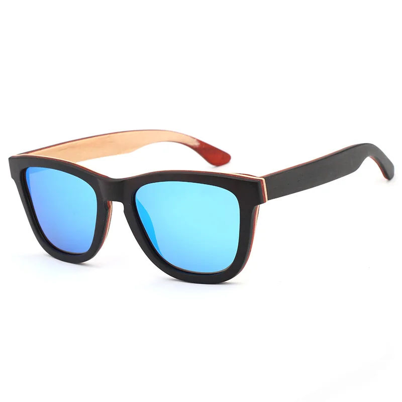 Brand style  handmade high quality  polarized floating recycled skateboard wood sunglasses