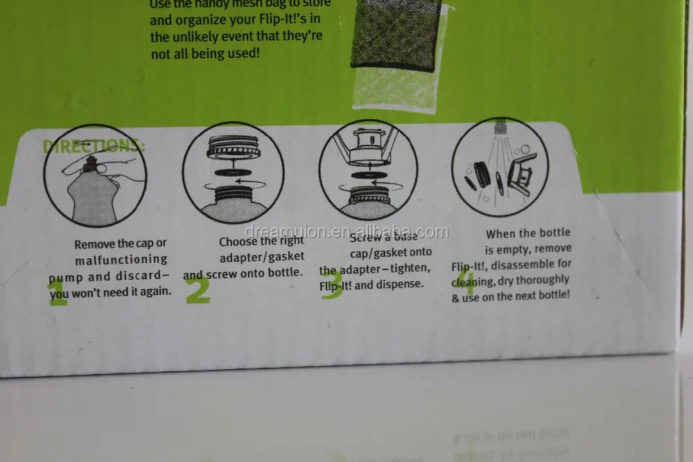 No more waist Cap System BOTTLE EMPTYING KIT FLIP-IT