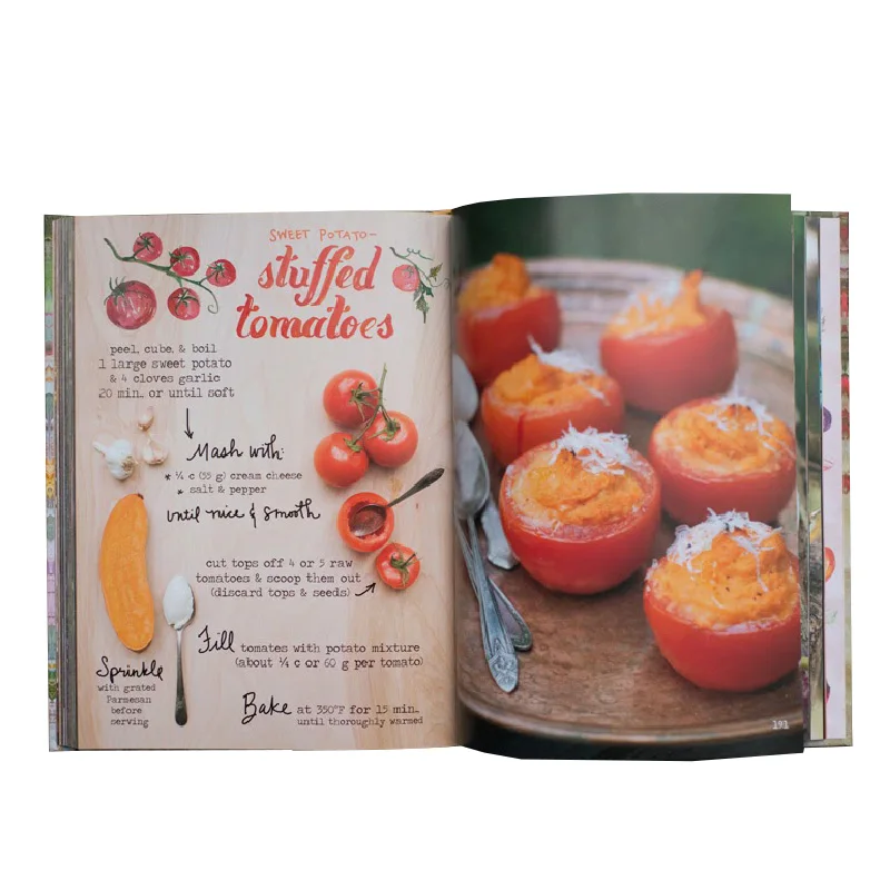 Printing Custom Menu Cooking Recipe Book Hard Cover Cook Book