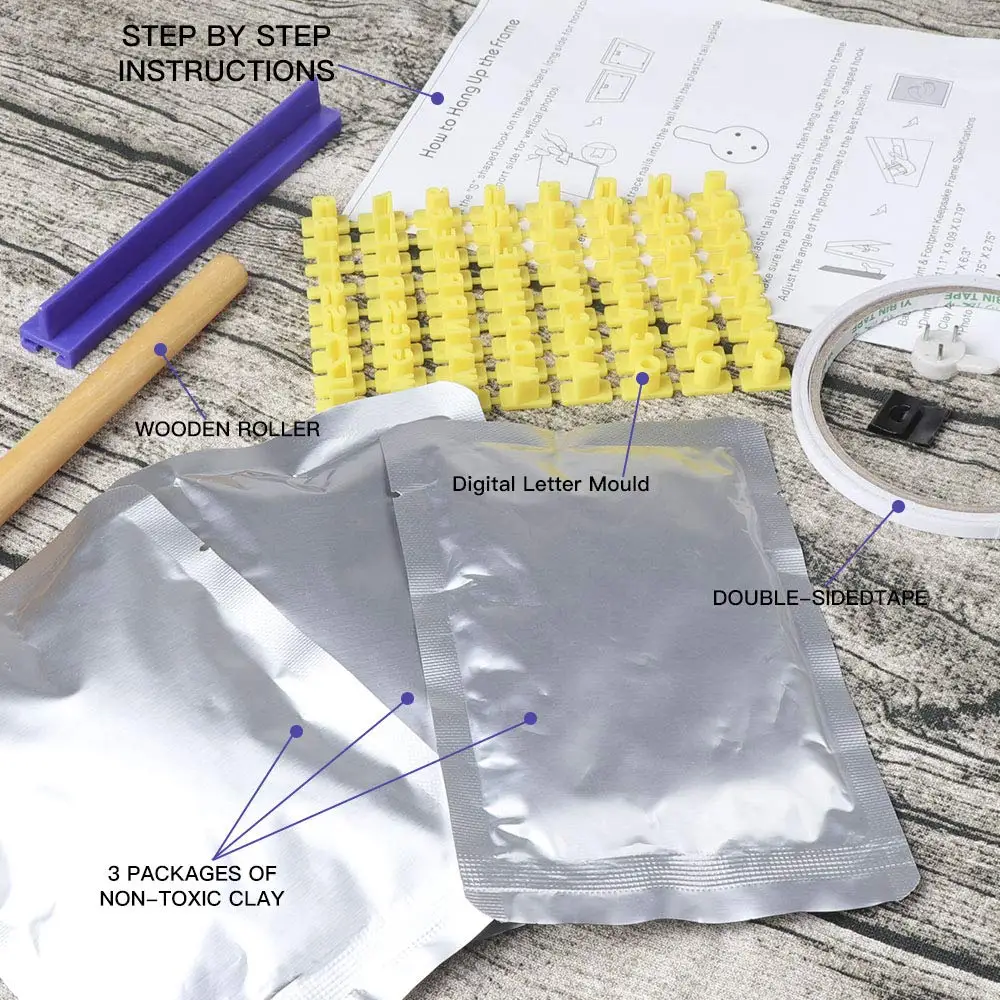 Baby Handprint Kit Footprint Photo Frame for Newborn Girls and Boys Baby Photo Album for Shower Registry Personalized Baby Gift