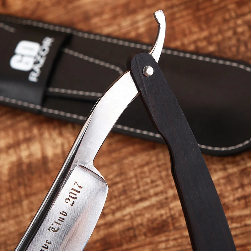 Gold Dollar Razor Suit Cut Shaving Throat Carbon Steel Barber Sharpen Shave Wooden Handle Safty Shaver Straight Razor For Man