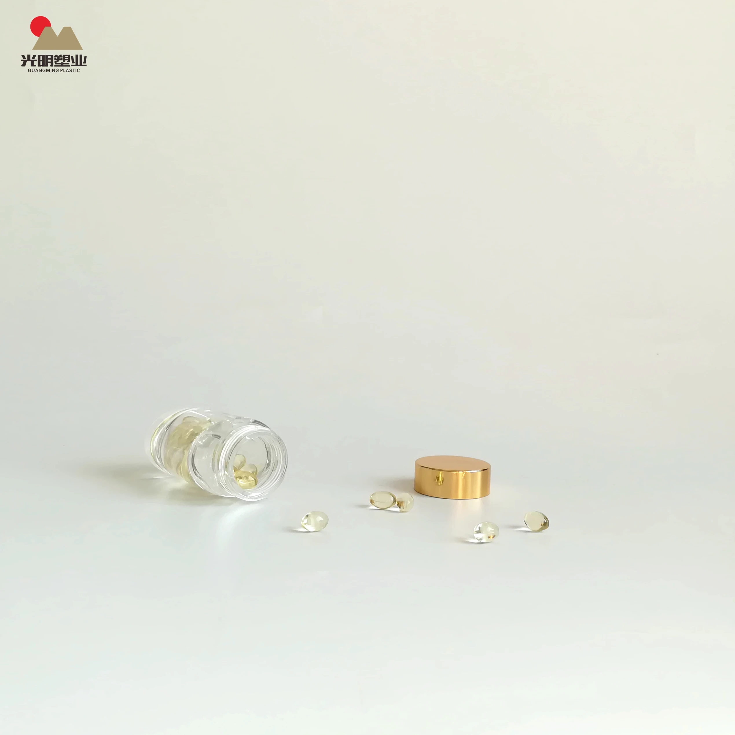 High Quality Clear Acrylic dextrose candy packaging bottle, saffron crocus packaging bottle