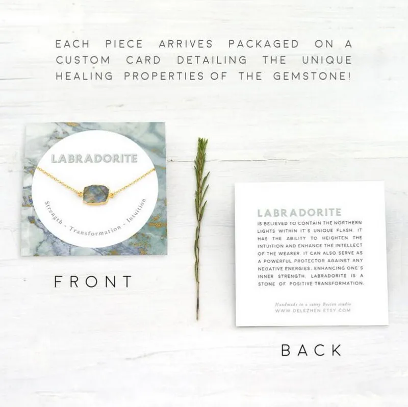 Green Emerald Stone May Birthstone Gift, Dainty Chain, Simple Green Stone Pendant