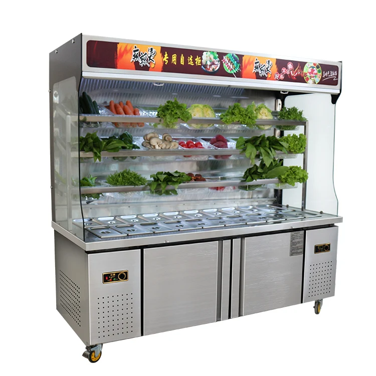 Restaurant showcase Glass door display fridge Freeze refrigerator
