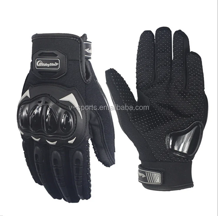 Motorcycle racing gloves sports gloves in black, green, orange color