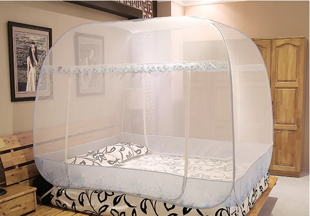 Foldable Automatic Installation Yurt Mosquito Nets  Insect Pop Up Tent Curtains for Beds Bedroom Decor