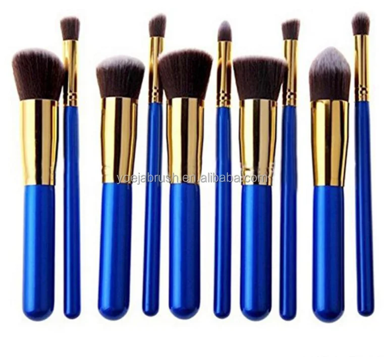 Kabuki Makeup Brush 10 Piece Synthetic Beauty Makeup Brush Set Maquiagem