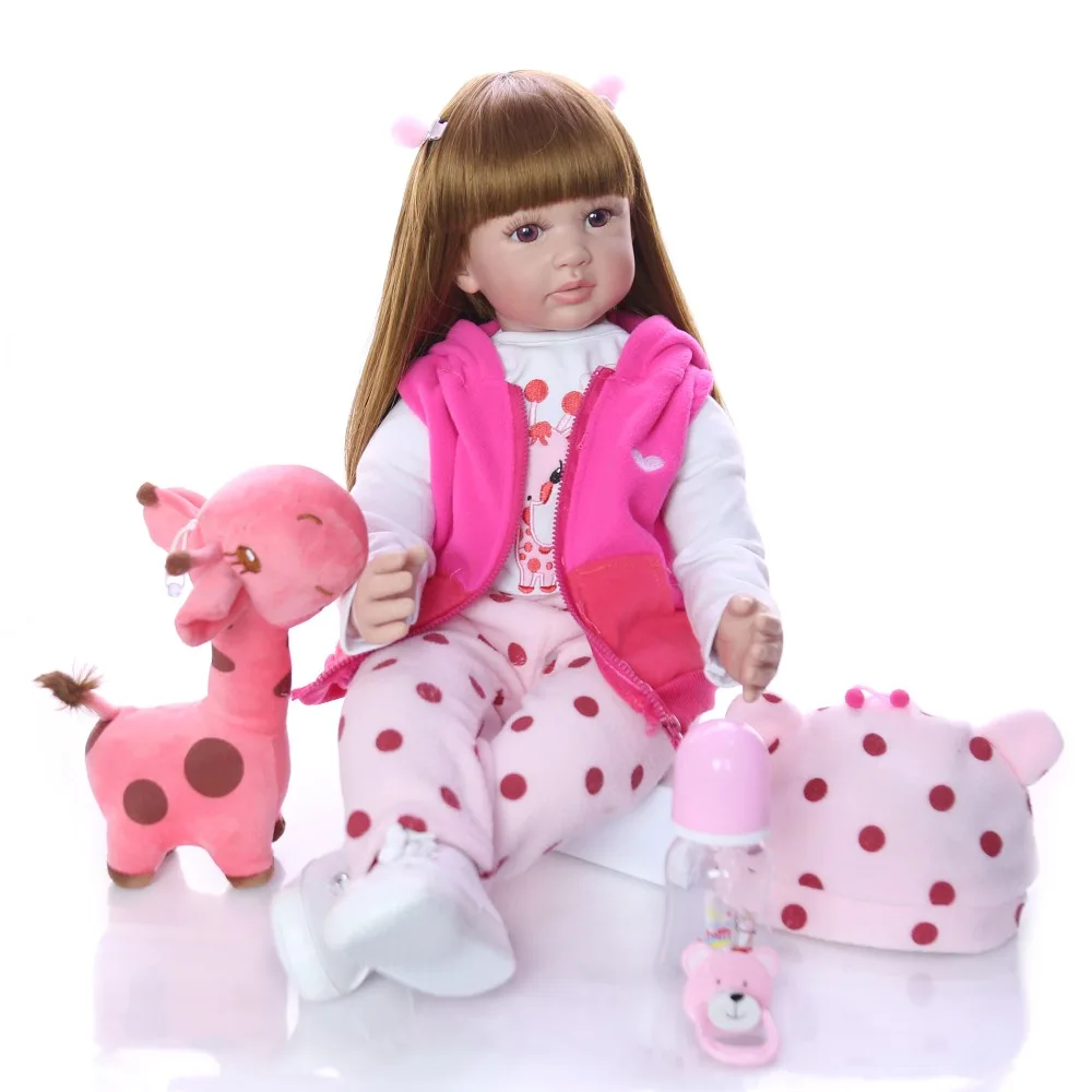 New Arrival KEIUMI 24 Inch 60 cm Newborn Girl Lifelike Reborn Baby Doll Cloth Body Reborn Boneca Toy For Toddler Birthday Gifts