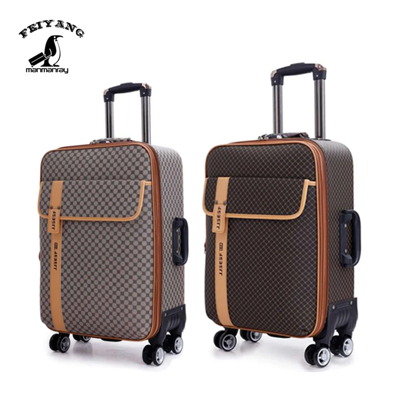 Soft PU Travel Luggage trolley luggage/bag for business travel suitcase