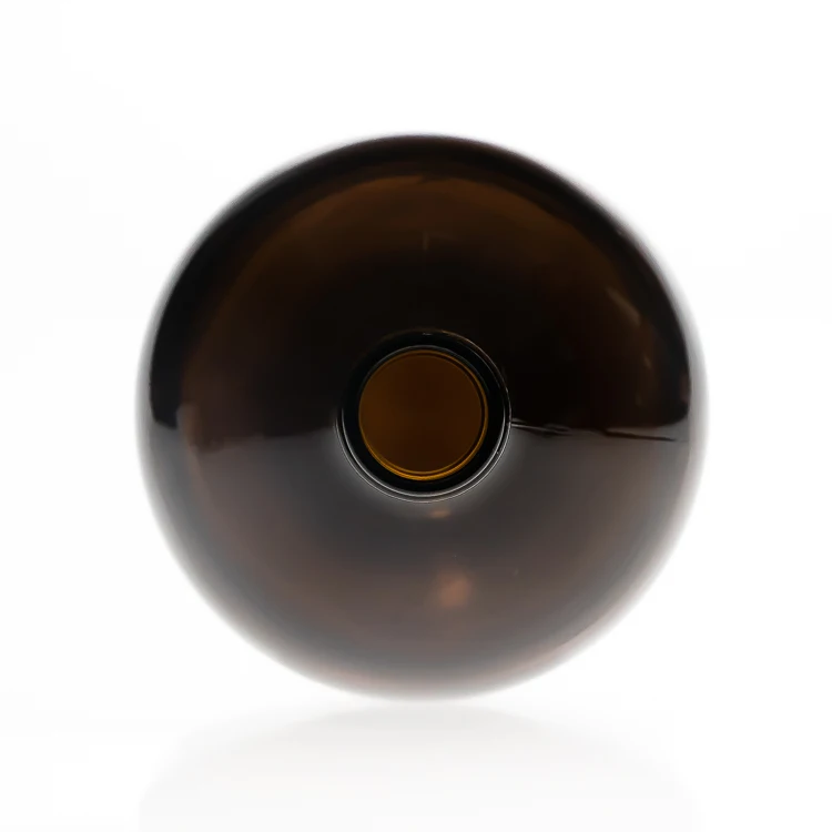 Stock Products 1000ml Boston Round Amber Glass Growler Kombucha Bottles Empty Sirop Bottle with Bakelite Cap