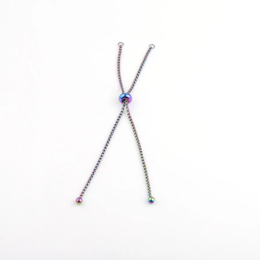 Stainless Steel DIY Jewelry Findings 11cm 1.8mm Adjustable Extend Box Chain Bolo Chain for  Bracelet Making