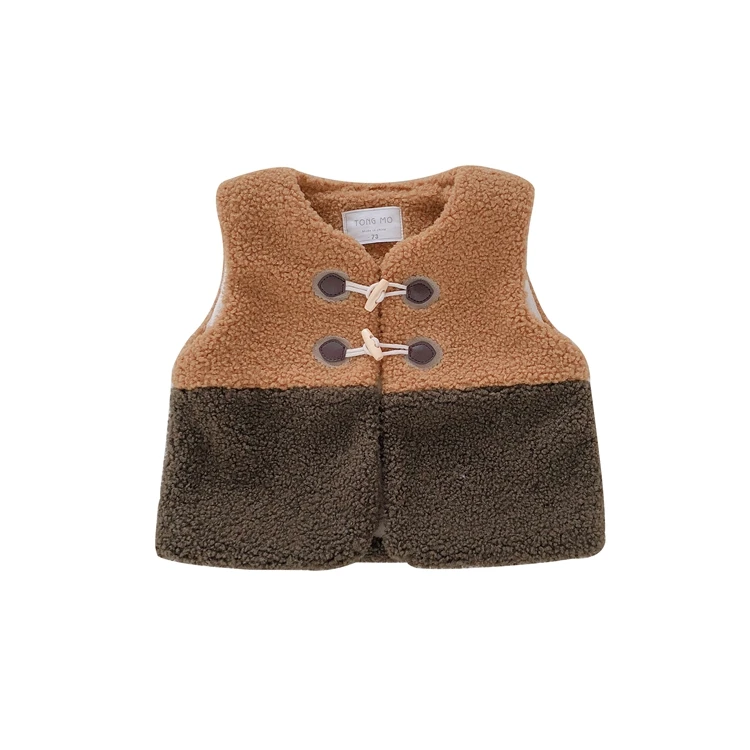 
3927/Winter stitching woolen small coat baby vest 