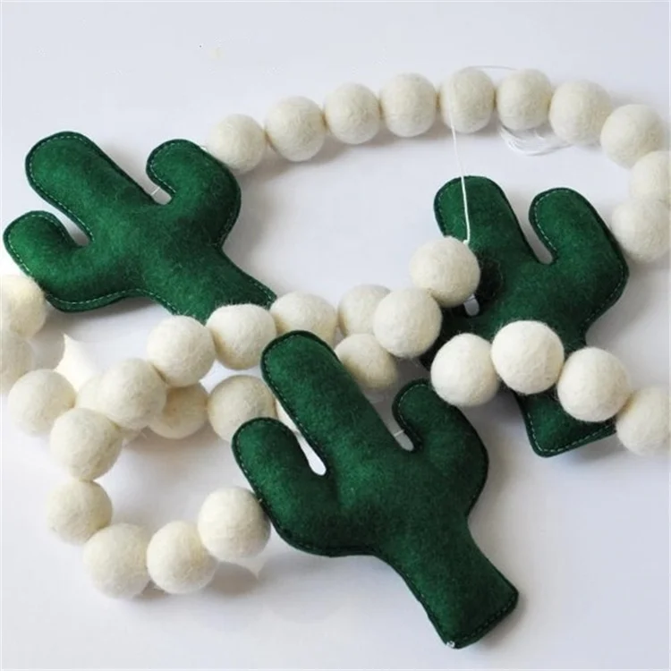 Custom design hot sale handmade green Crib Baby clouds mobile  nursery decoration cactus crib mobiles