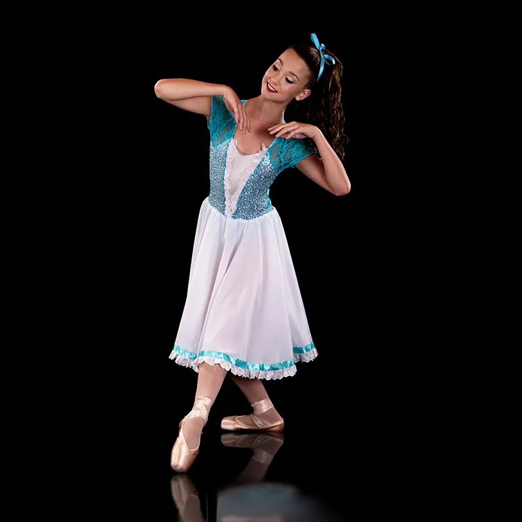 Elegant Dance Lyrical Modern Costumes Women Ballet Dress Adult Contemporary Dance Wear for Performance