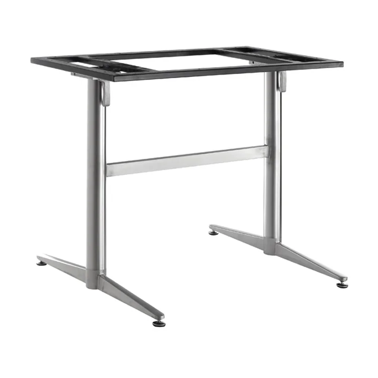 (SP-STL034) Office furniture parts brushed steel metal office table leg