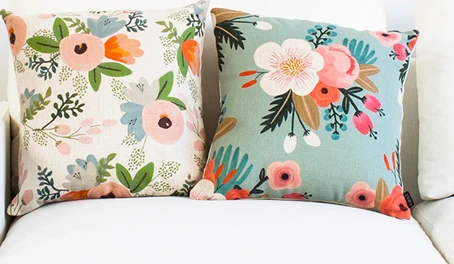 Printed Flower Pillow Covers Custom Digital Painting Cushion Covers