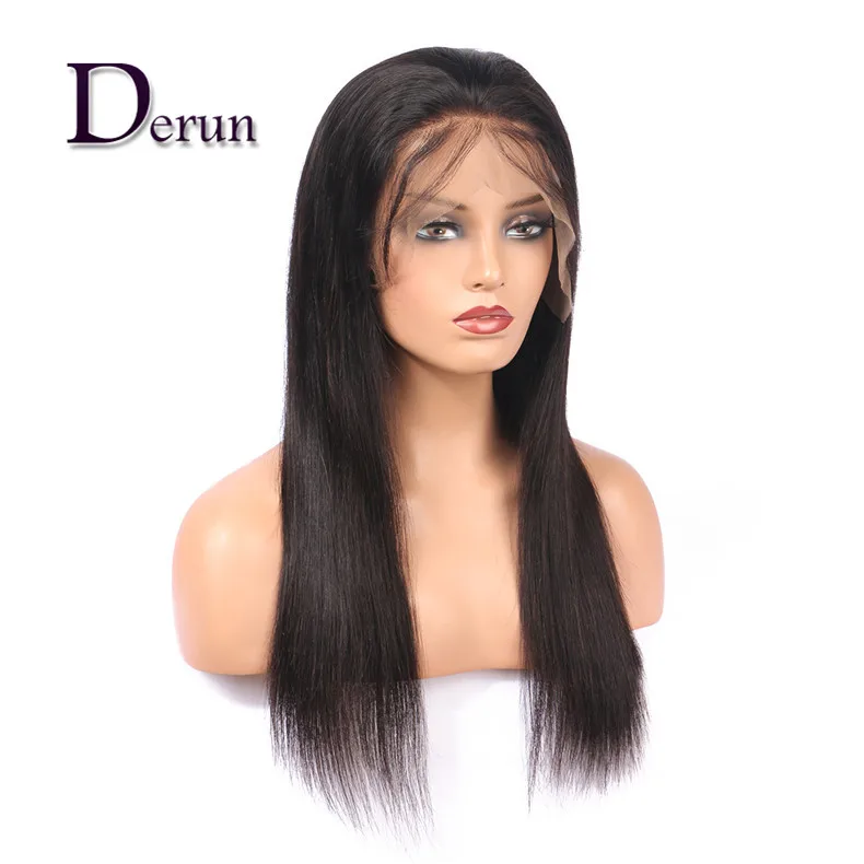 Factory Wholesale peruvian malaysian indian brazilian remy human hair full lace wig with baby hair