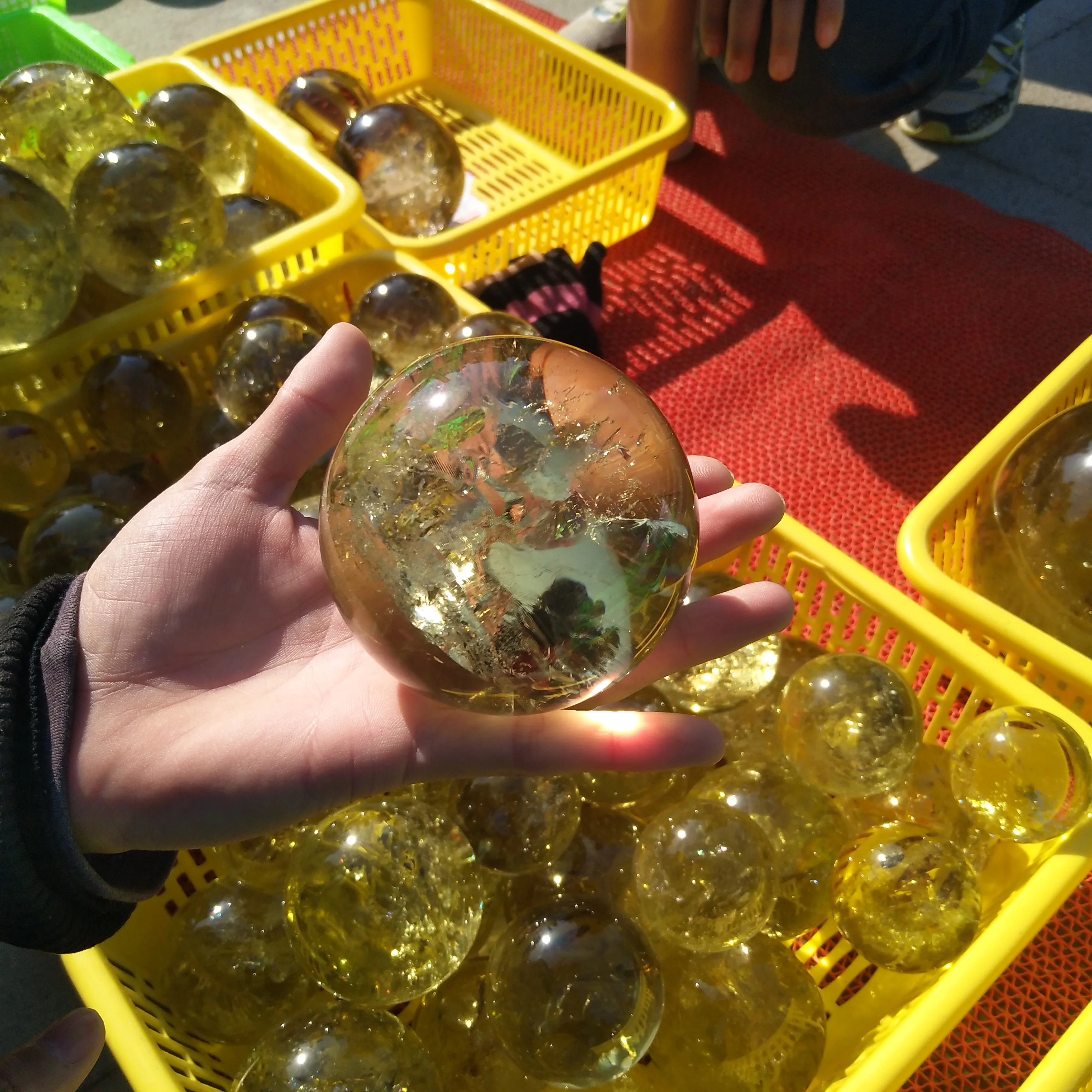 hot sale high quality natural quartz crystal ball citrine crystal healing spheres