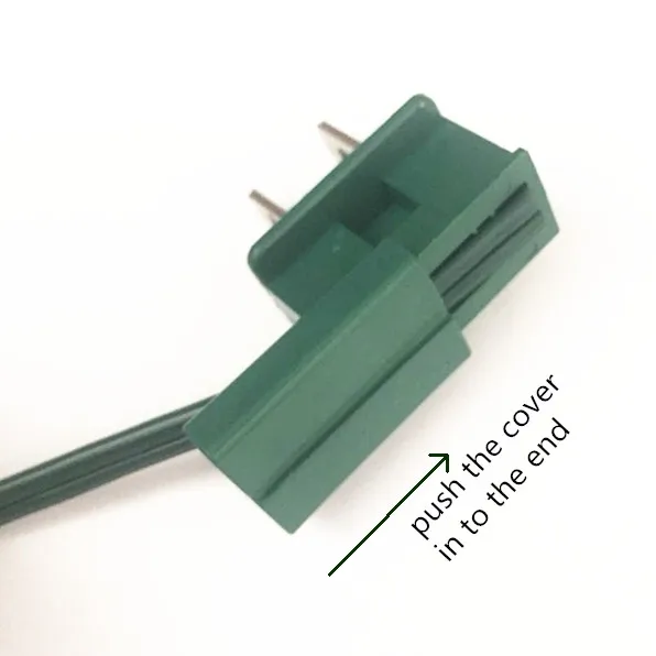 SPT-1 Male Plug Snap-on Vampire Plugs for Exterior Extension Cord Holiday Lighting Display