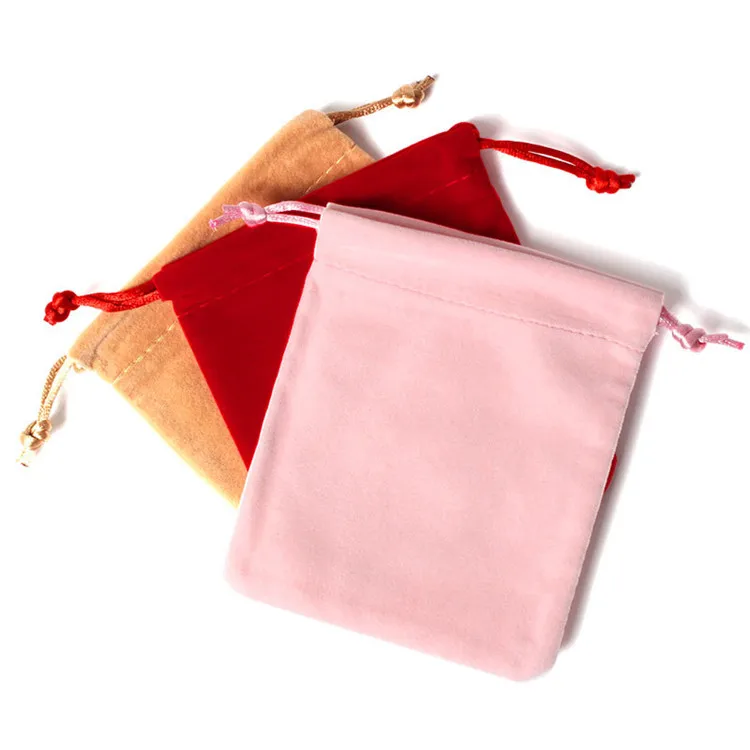 Custom Logo Drawstring Hot Stamp Velvet Bag